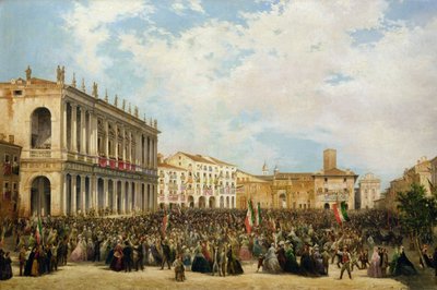 Victor Emmanuel II Shows Himself to the People of Vicenza from the Balcony of Palazzo Chiericati by Orsola Faccioli Licata